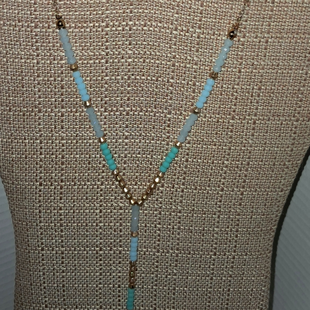 Viola Blue and Silver Necklace And Earrings Set